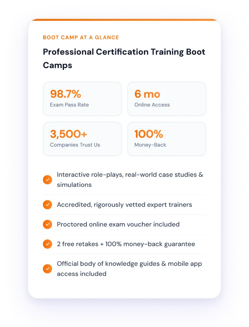 Professional Certification Training Boot Camps